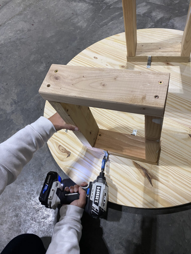 Building wood supports for inside of DIY fluted coffee table