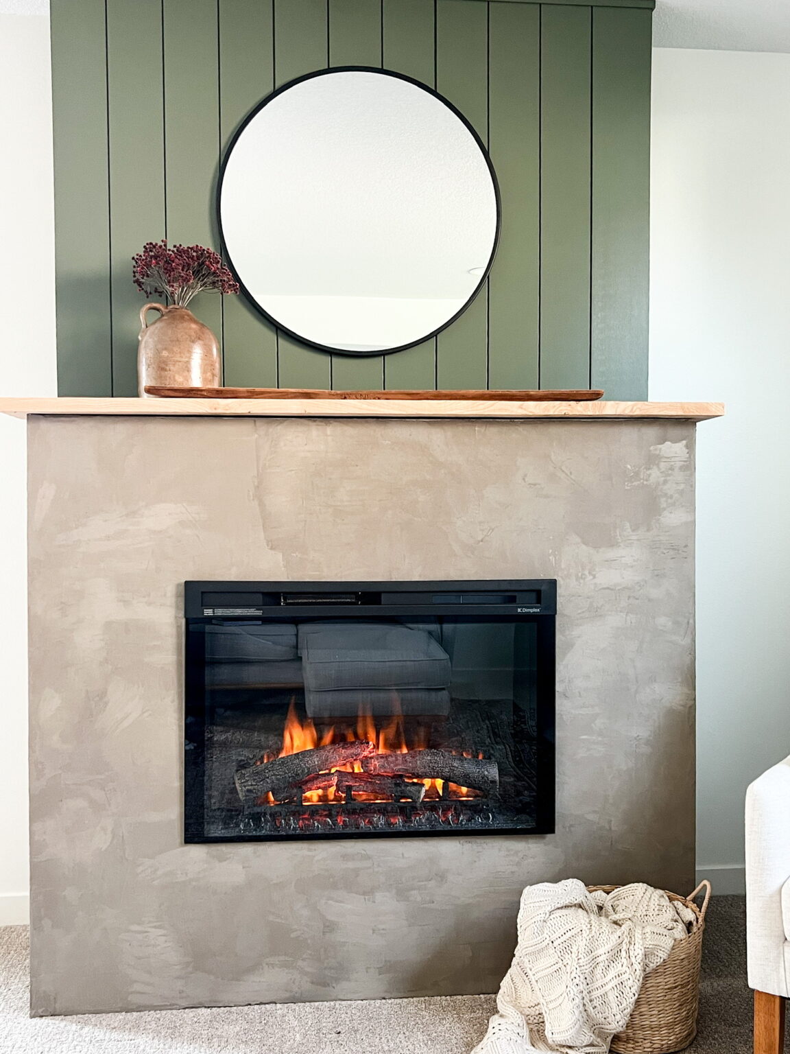 How to DIY a Faux Concrete Fireplace on a Budget - Hill House Diaries